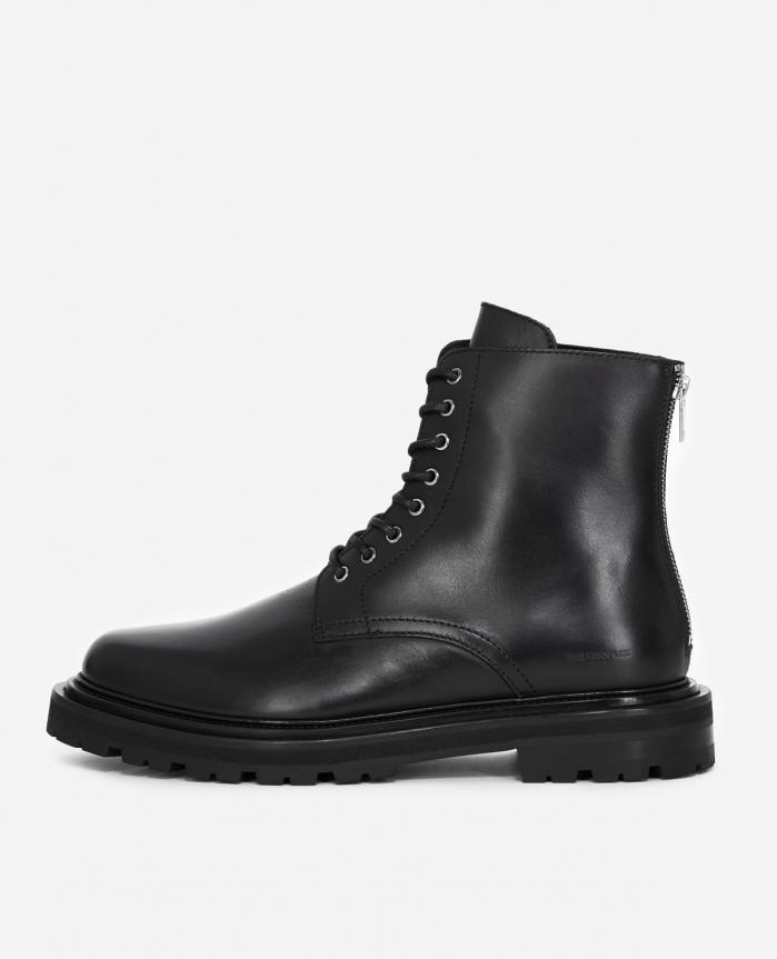 Boots & Bottines | Boots en cuir noir à semelle épaisse Black | The Kooples Homme