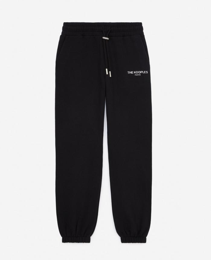 Pantalons & Jeans | Jogging noir logo argenté en relief Black | The Kooples Femme