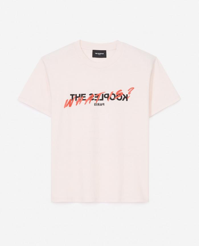 T-Shirts & Polos | T-shirt rose coton imprimé what is Pink | The Kooples Femme