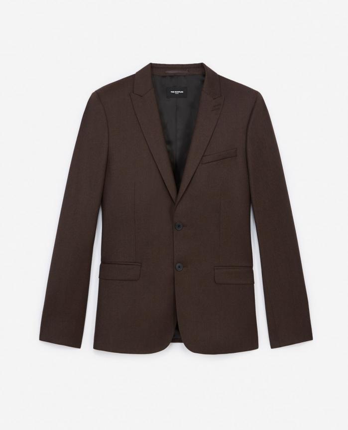 Vestes | Veste de costume laine marron Fit Brown | The Kooples Homme