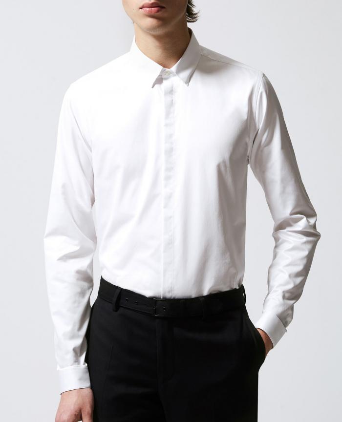 Chemises | Chemise blanche col classique coupe ajustée White | The Kooples Homme