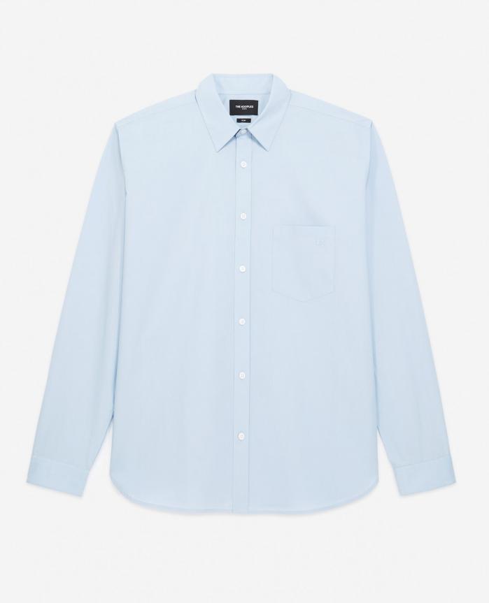 Chemises | Chemise coton bleu clair poche poitrine Blue Sky | The Kooples Homme